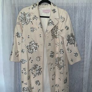 Metallic Floral Overcoat